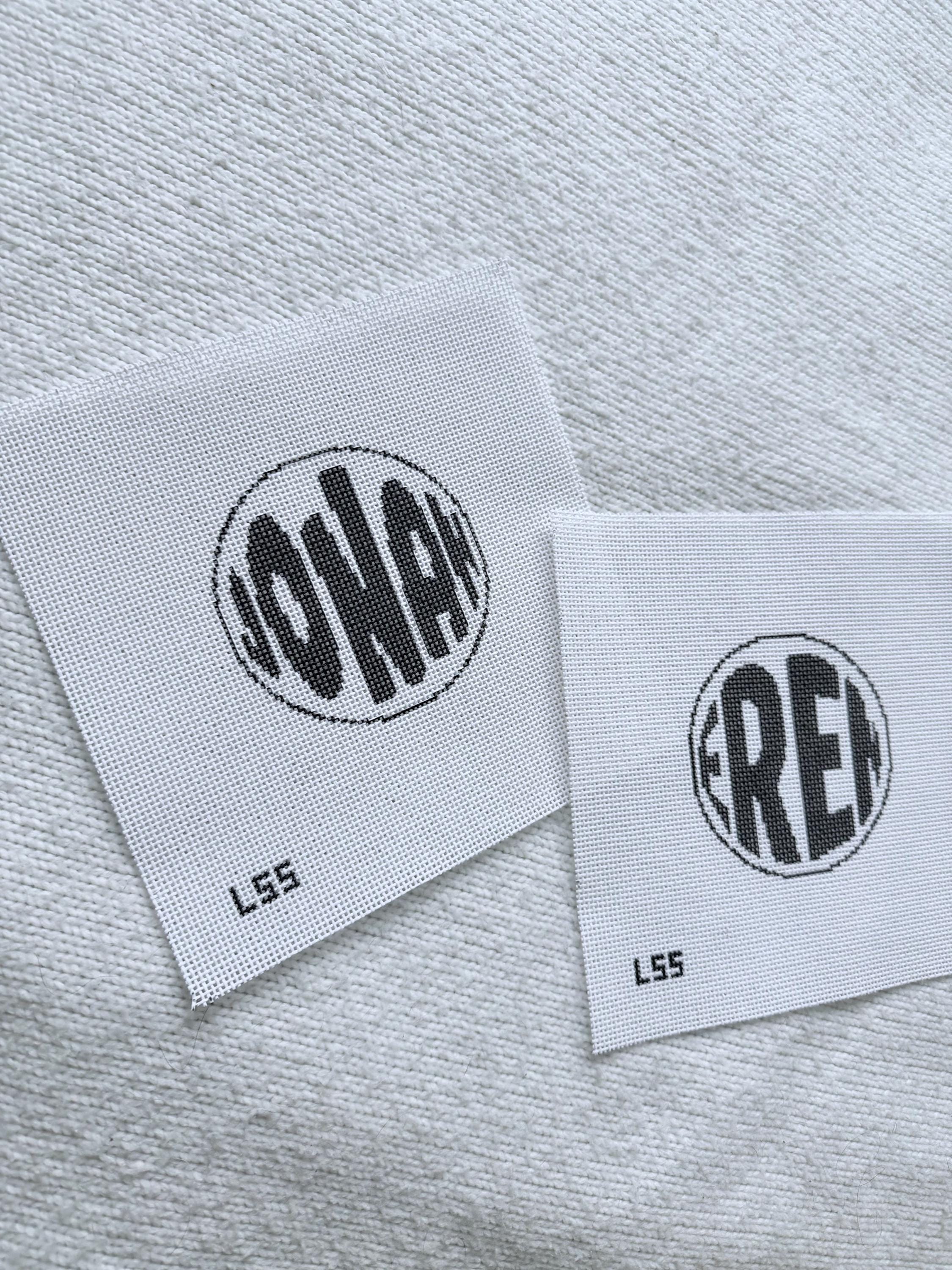 Custom Name Round Ornament Needlepoint  Canvas | Hand Painted 18 Mesh OR 13 Mesh