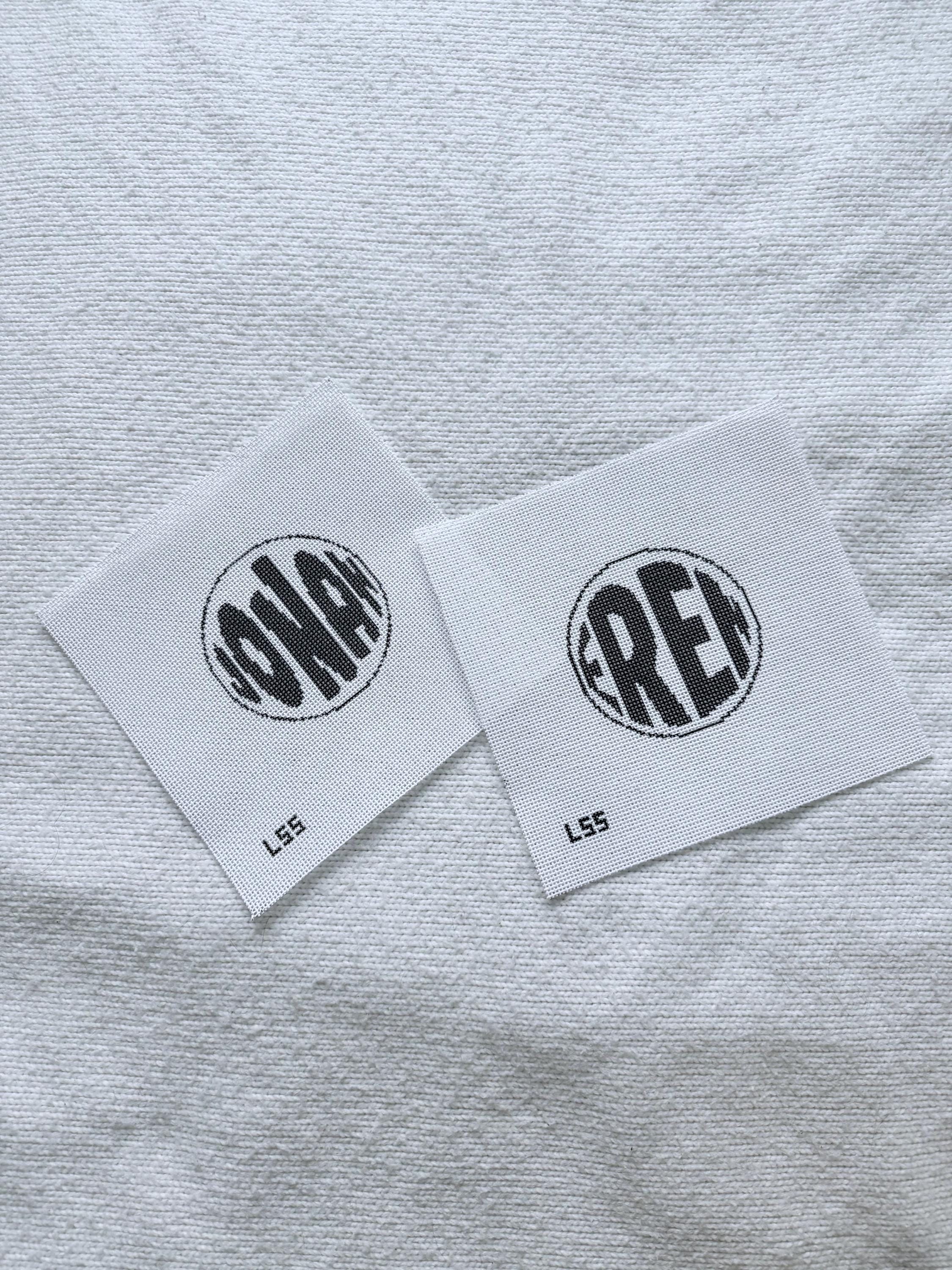 Custom Name Round Ornament Needlepoint  Canvas | Hand Painted 18 Mesh OR 13 Mesh