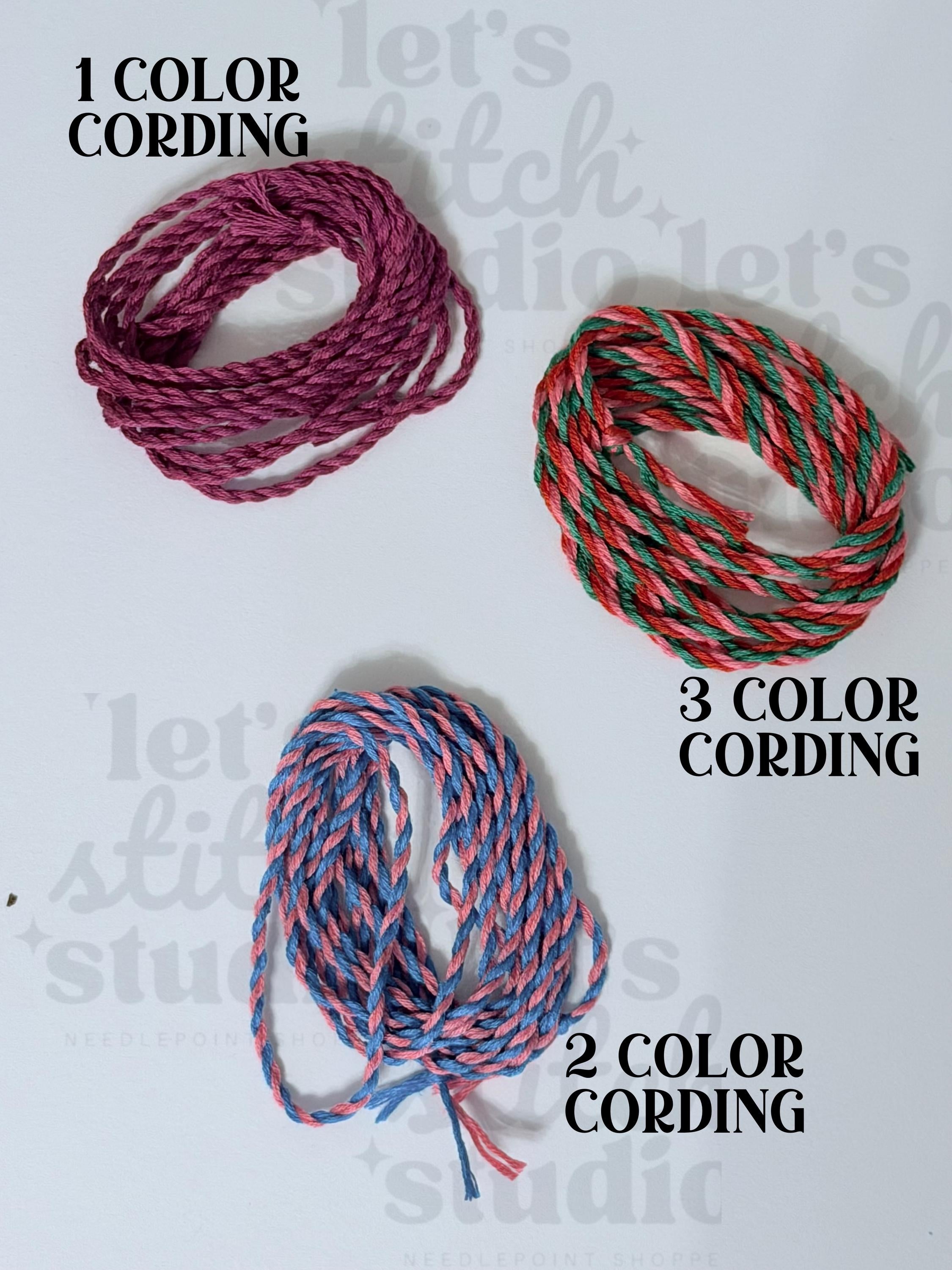 Custom Cording for Needlepoint Self Finishing -  DIY Crafts, you choose the colors DMC thread