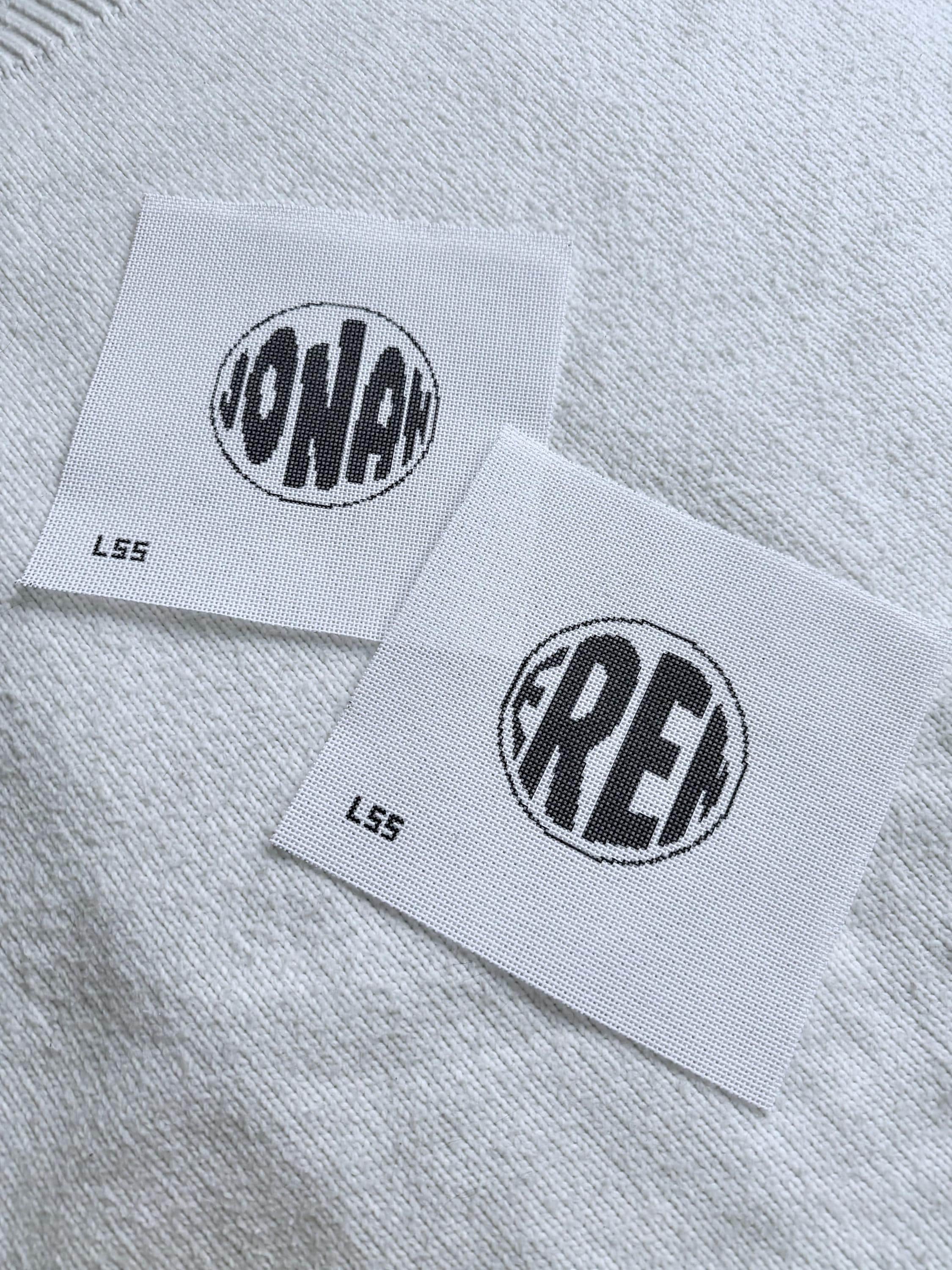 Custom Name Round Ornament Needlepoint  Canvas | Hand Painted 18 Mesh OR 13 Mesh