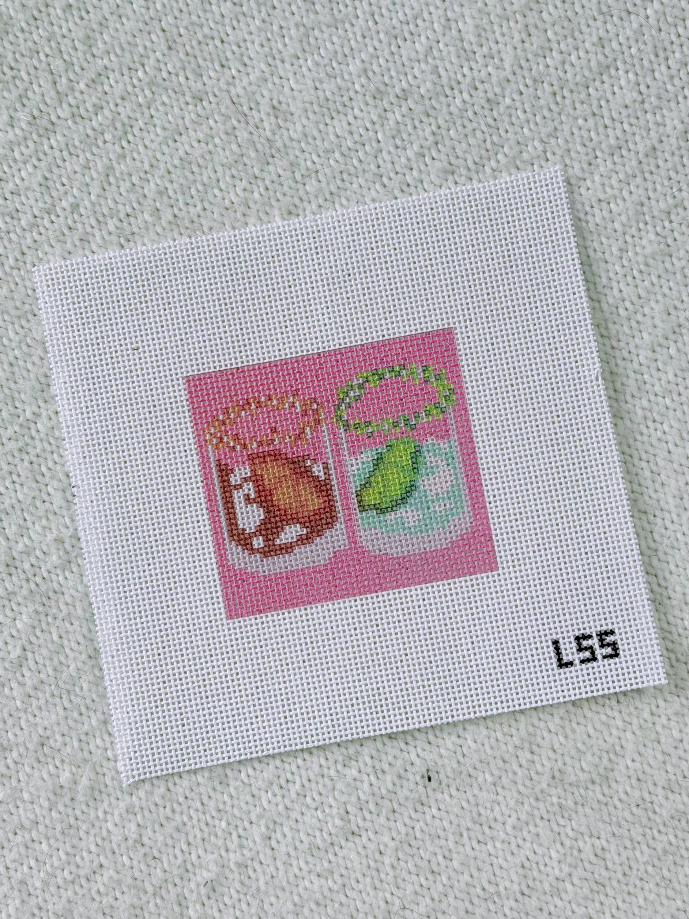 Margaritas and Manhattans 13 Mesh Needlepoint Canvas | Hand-Painted