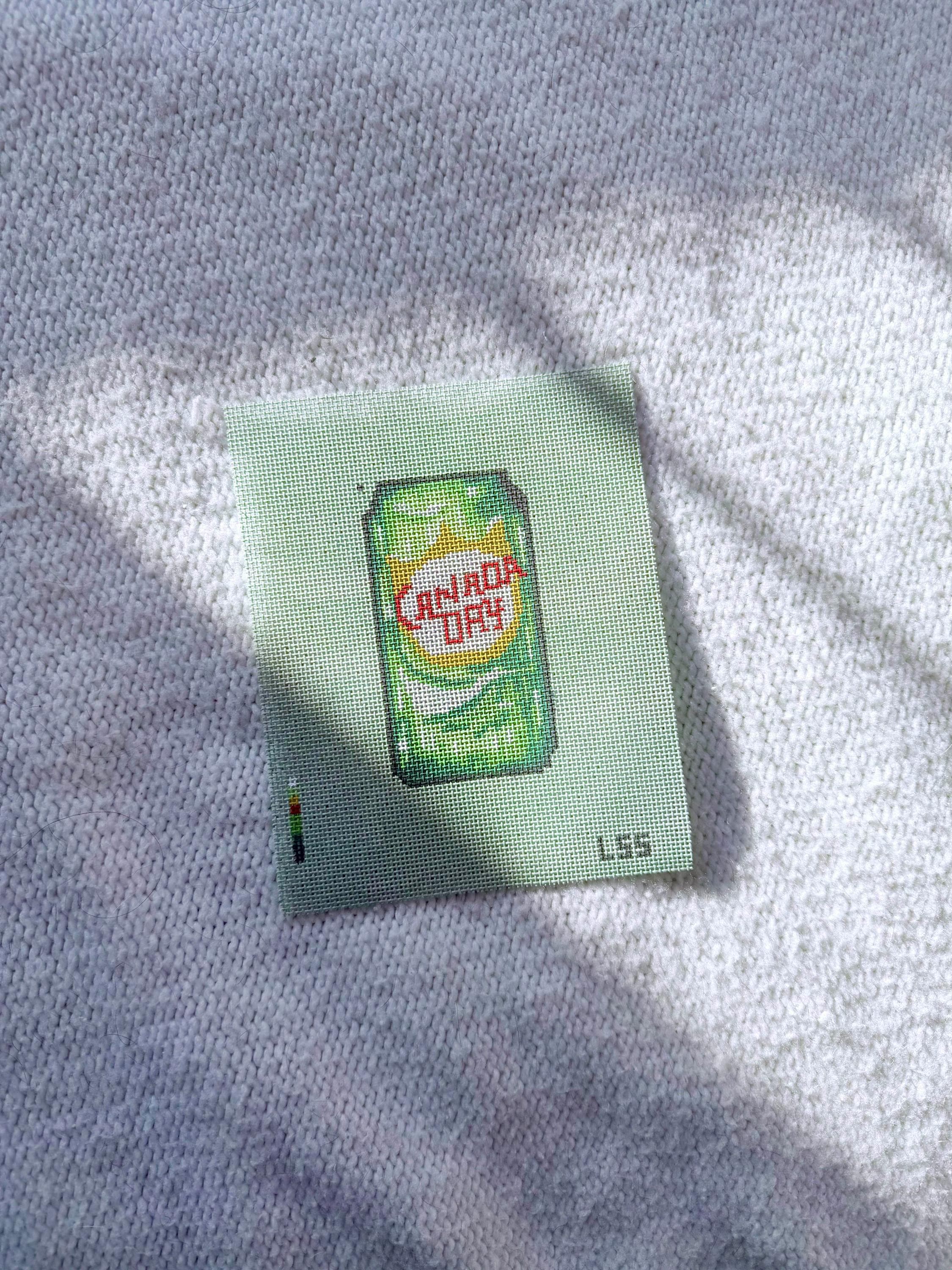 Ginger Ale Soda Needlepoint Canvas | 18 Mesh Count Beginner Project
