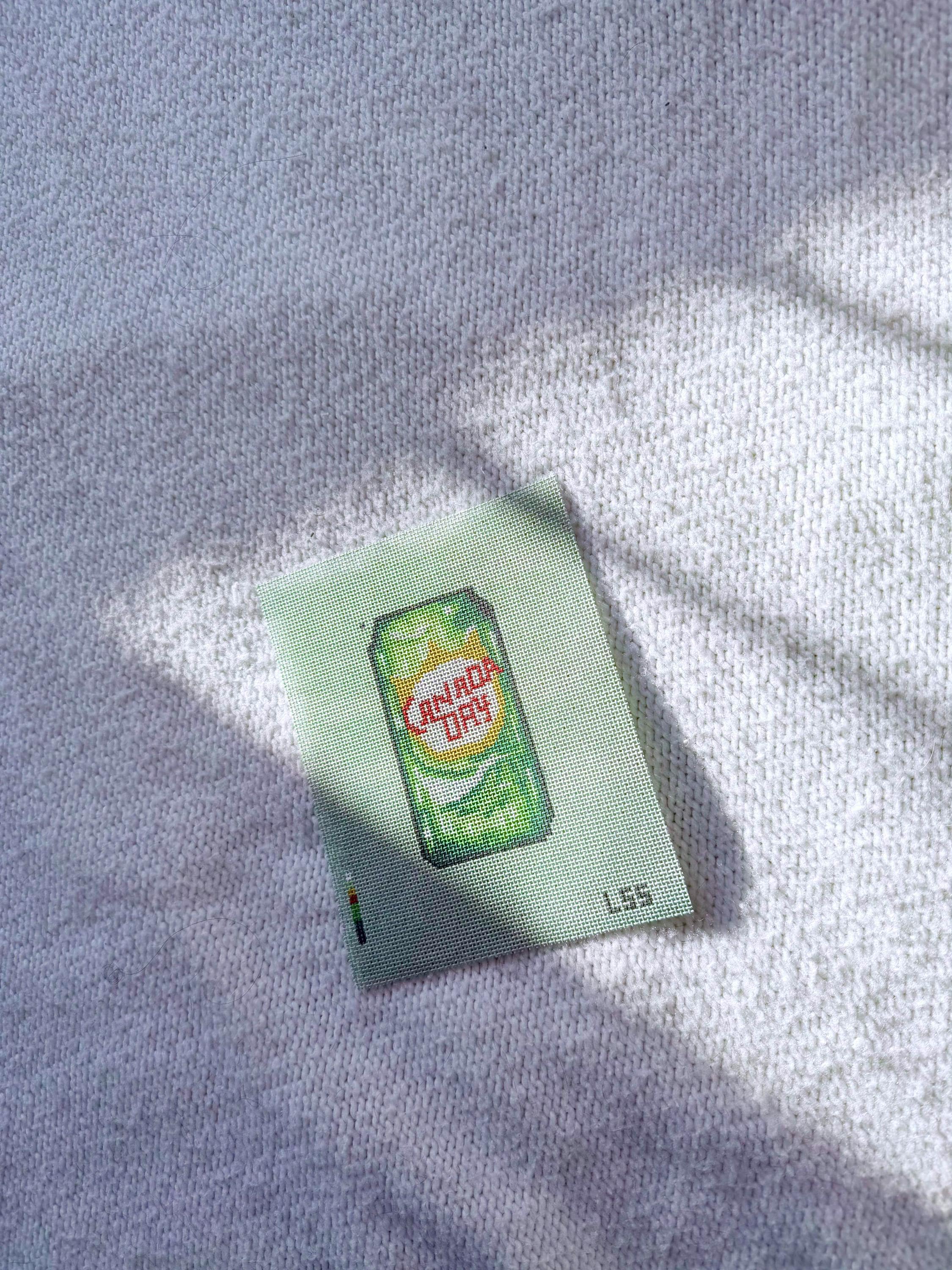 Ginger Ale Soda Needlepoint Canvas | 18 Mesh Count Beginner Project