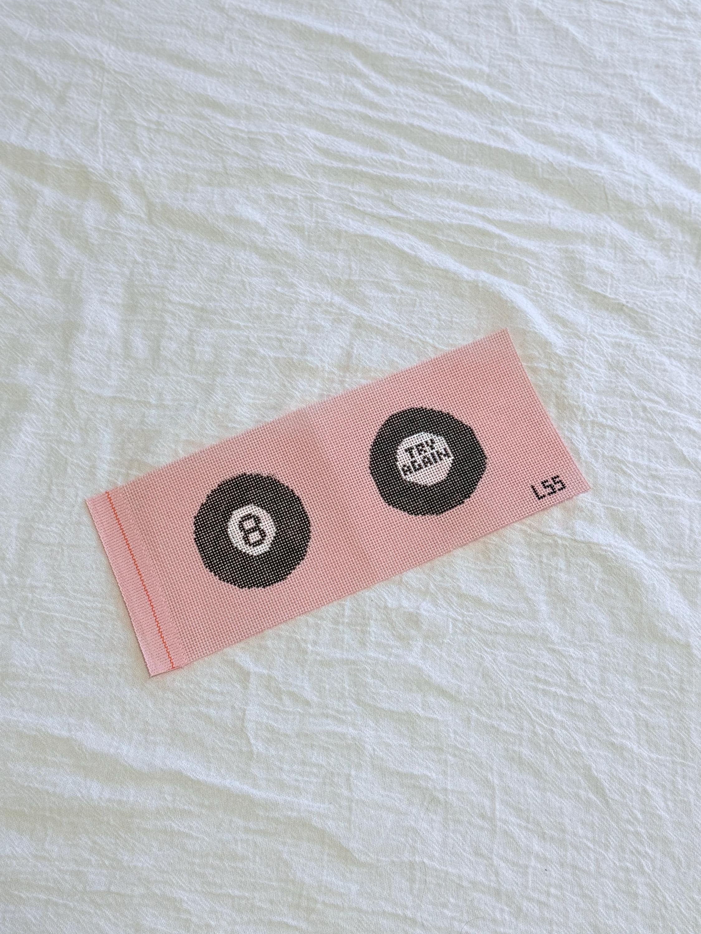 Magic 8 Ball - Try Again HandPainted Needlepoint Canvas on 18 Mesh | Dual Sided Ornament