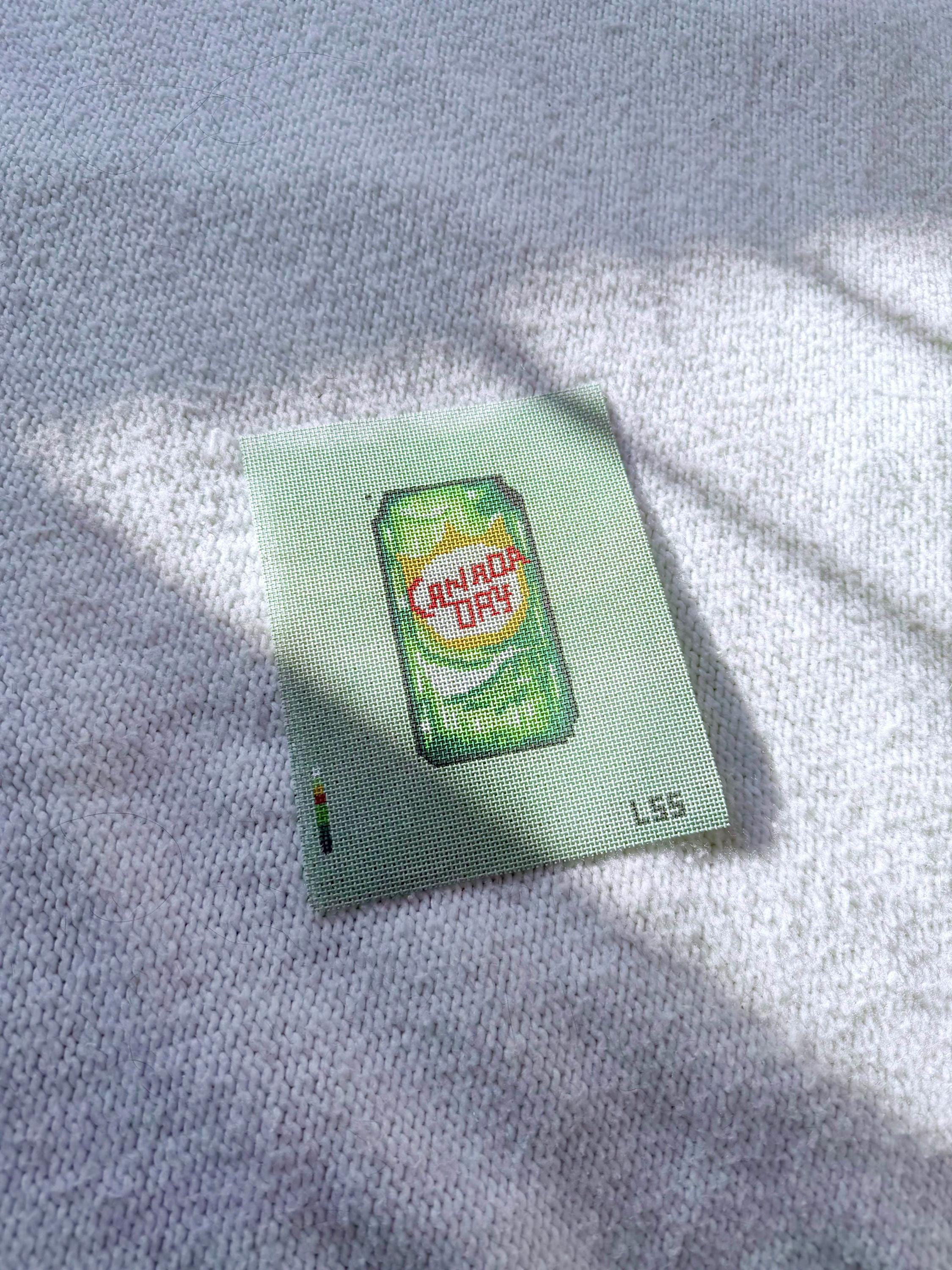 Ginger Ale Soda Needlepoint Canvas | 18 Mesh Count Beginner Project