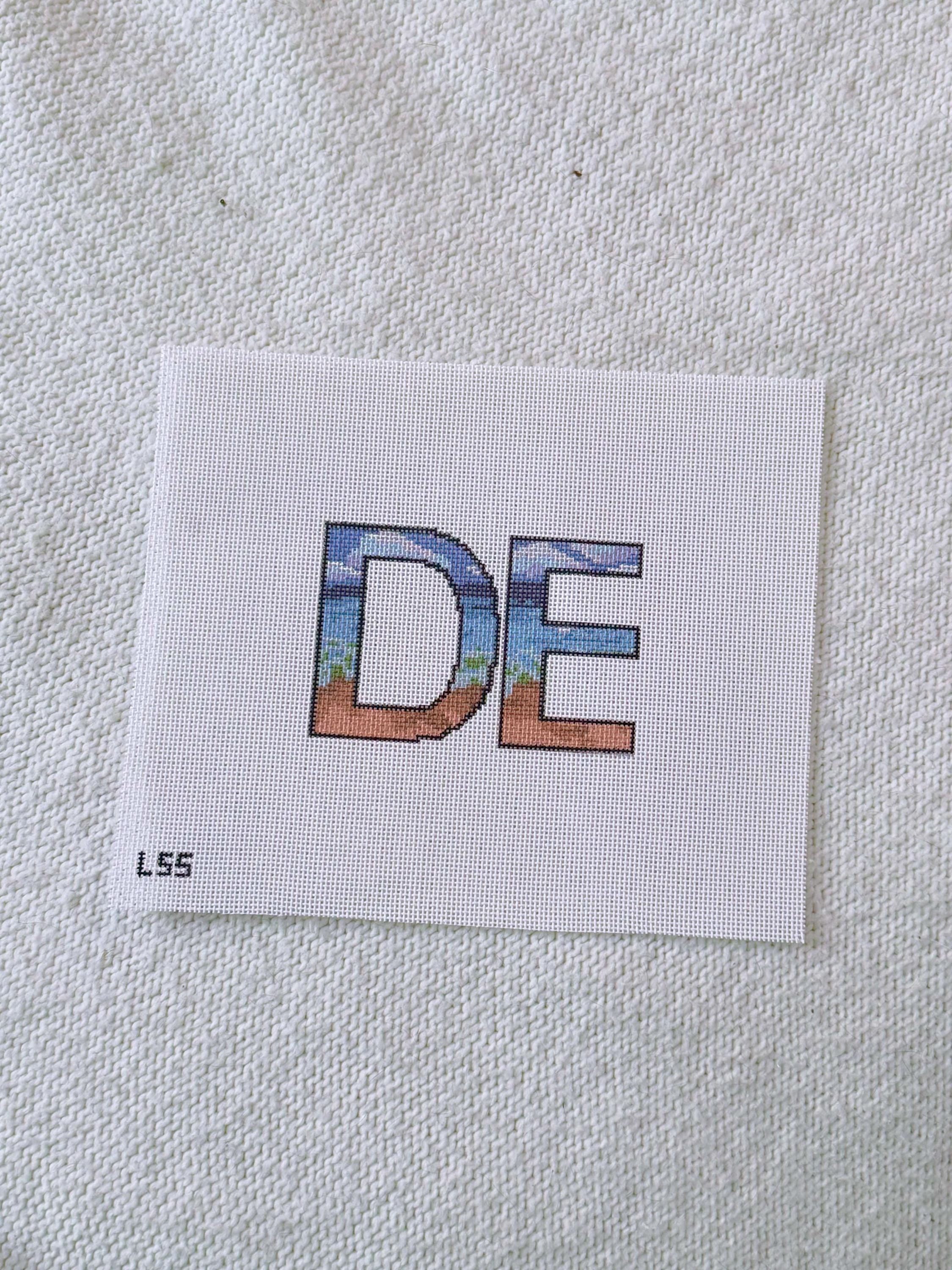 DE Beach Needlepoint Canvas | Delaware Beach themed Hand Painted 13 or 18 Mesh Canvas
