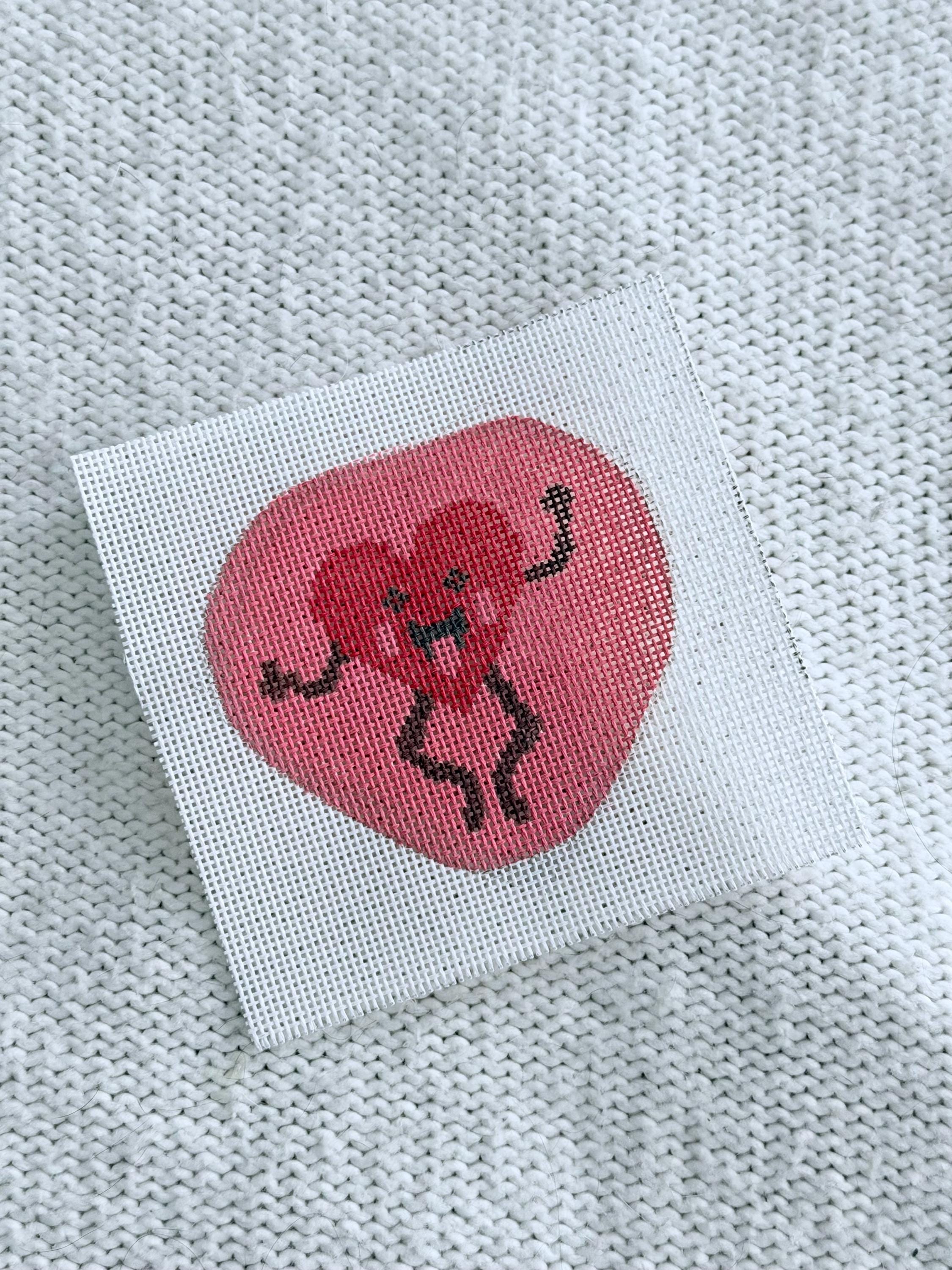 Dancing Heart Valentine’s Day Themed Needlepoint Canvas // 18 Mesh