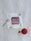 Hand Painted Needlepoint Canvas: Beach Bum Winter Scene, 4 inch Ornament