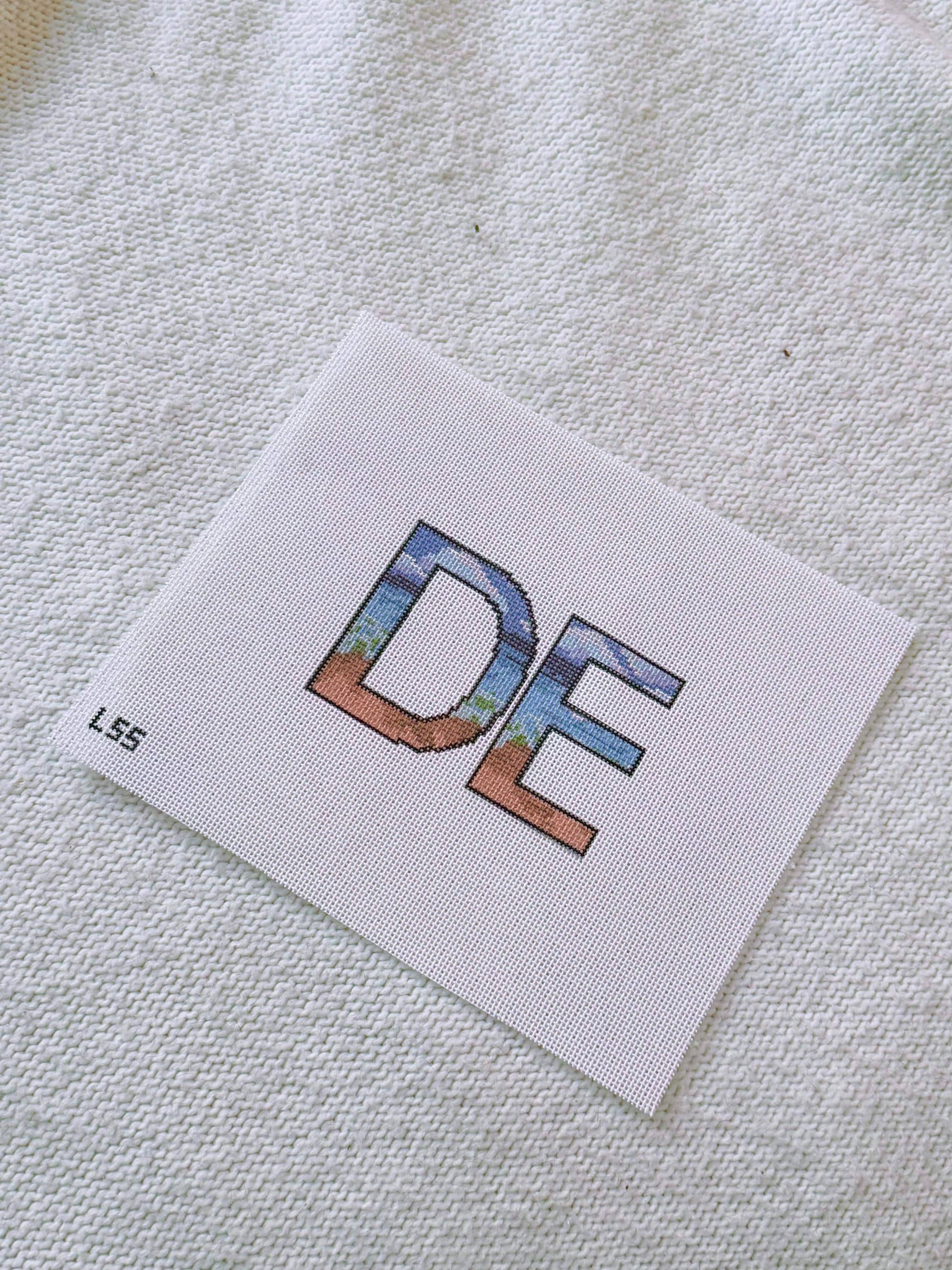 DE Beach Needlepoint Canvas | Delaware Beach themed Hand Painted 13 or 18 Mesh Canvas